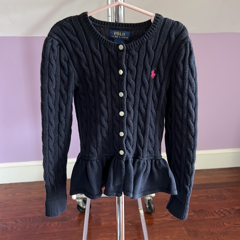 RL Children’s cable knit sweater in navy